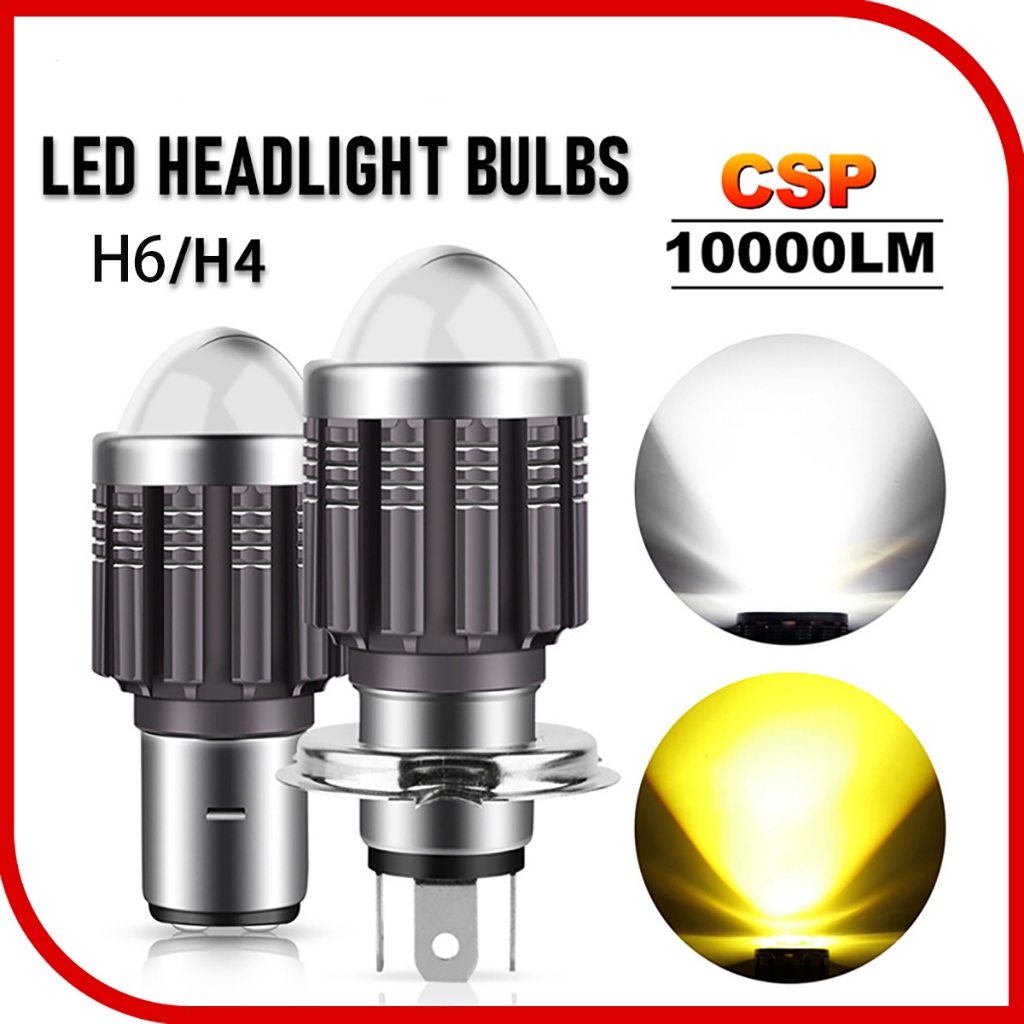 10000lm h4 led motosikal h6 ba20d led lampu motosikal mentol csp lens putih kuning hi lo skuter lamp accessories lampu k