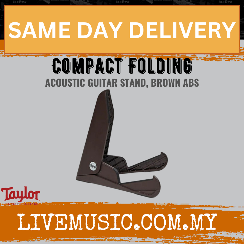 Taylor Compact Folding Acoustic Guitar Stand, Brown ABS