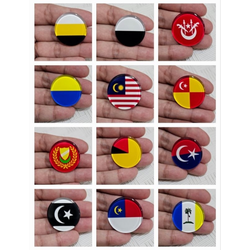 [B20~C] FLAT Marble Fridge Magnets ~ 4cm Round Glass | Malaysia | Penang Selangor Sabah Sarawak Johor Kedah Perak USM