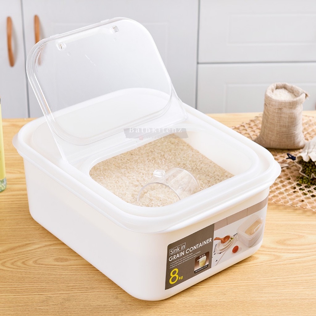 BATHKITCHZ Rice Storage Box Grain Container Household Cereal Rice Bucket  Rice Container Dapur Bekas Beras Kotak Beras