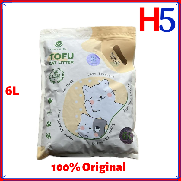 ICATS KU Tahu/ Tofu Cat Litter Soybean ( 6 Liter X 1 Pack)
