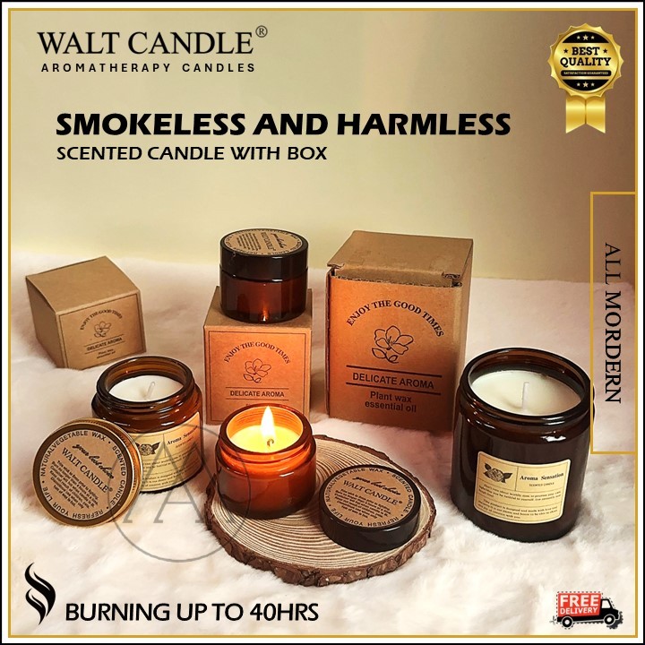 WALT CANDLE 100% Natural Soy Wax Essential Oil Scented Candles Handmade Aromatherapy Candle Aroma Candle Lilin Wangi 蜡烛