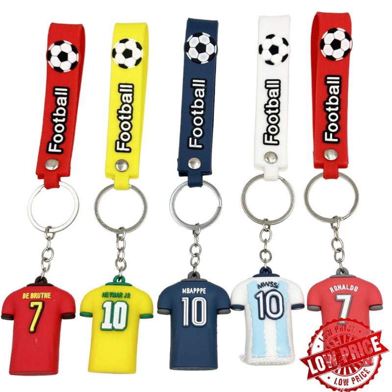 Football Jersey Pendant Backpack Hanging Cute Football Star Shirt' Fan Gift Key Rings jersey ronaldo, messi ,keychain 3D