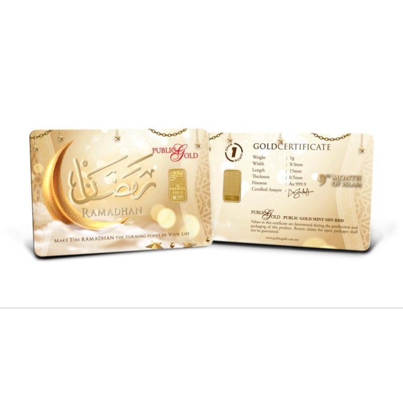RAMADHAN Public Gold 1 gram 24K Emas Tulen 999 Original Gold Bar&hellip;