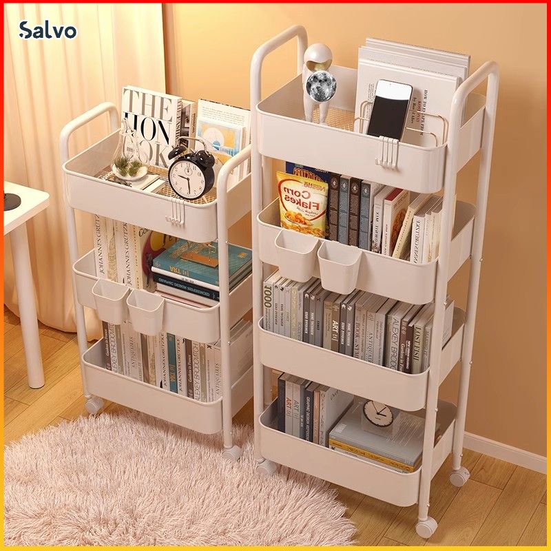 Salvo Storage Trolley Rack 3~5 Tier Office Shelves Home Rack Plastic Storage Rack With Wheels 帶輪置物架