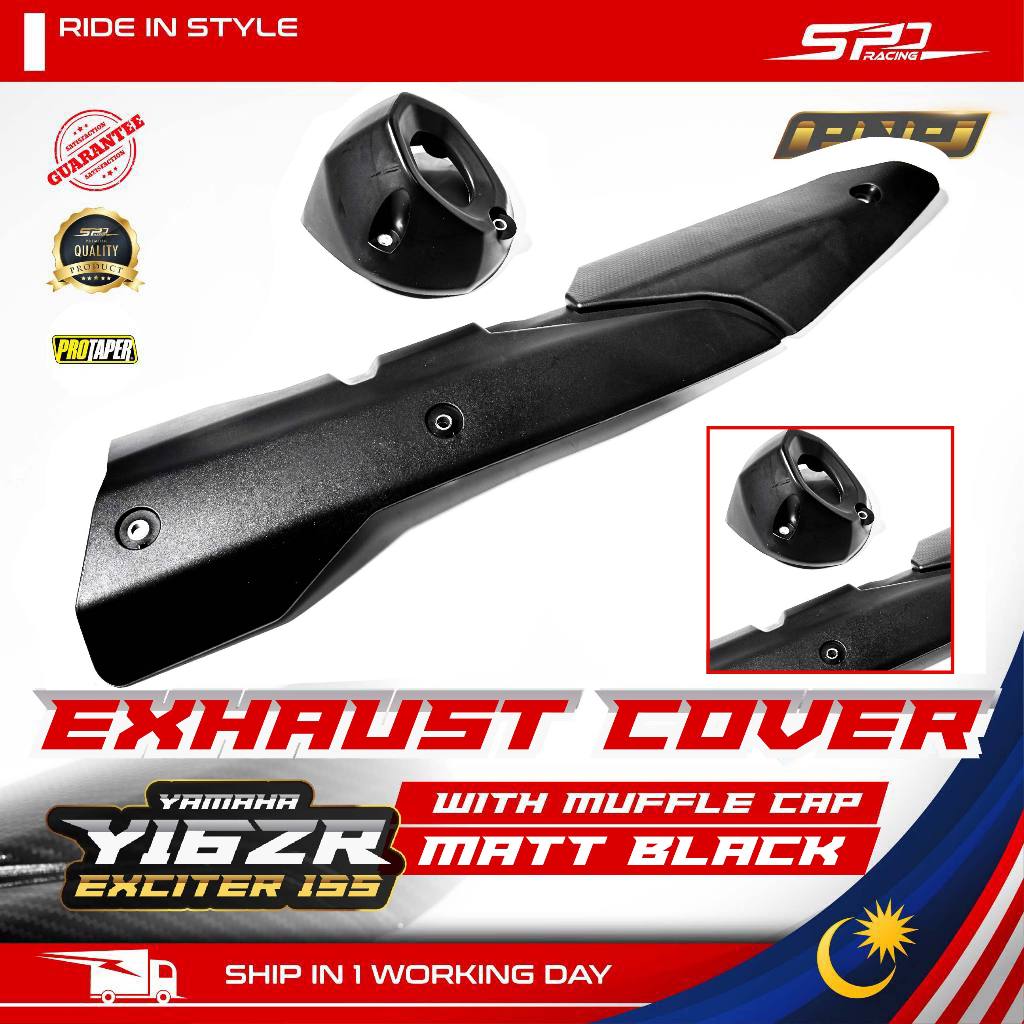 Y16 Exhaust Cover With Muffle Cap PNP | CARBON I MATT BLACK Protaper For Y16ZR