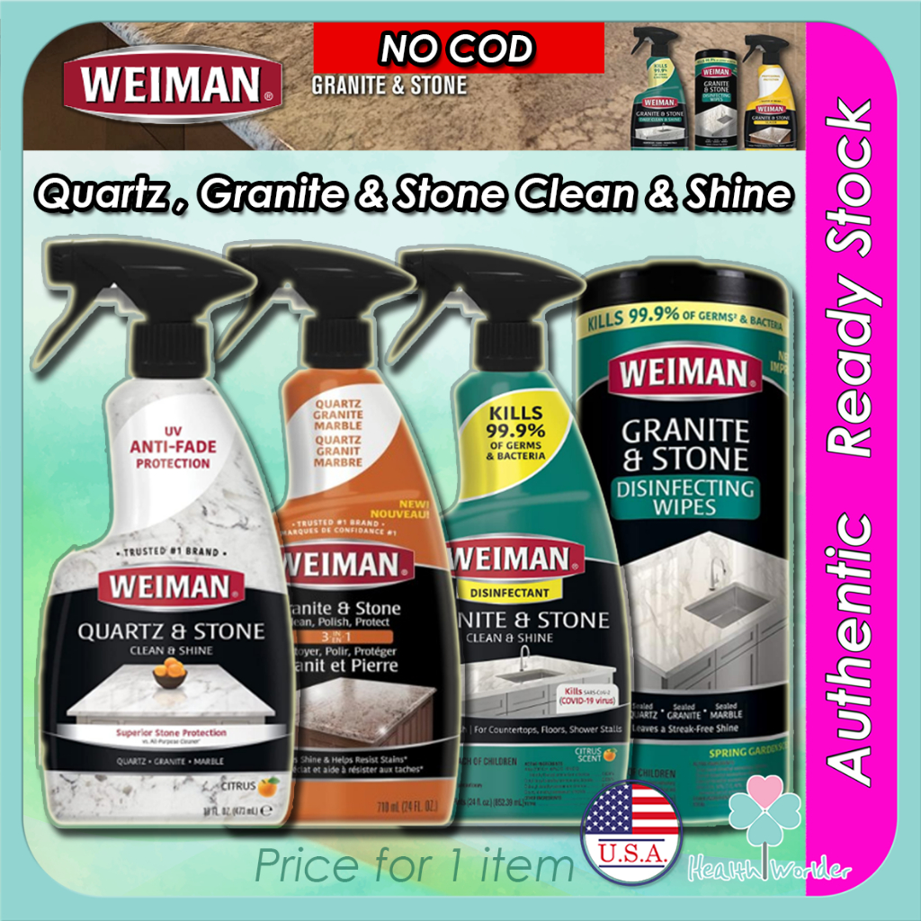 USA Weiman Quartz Countertop Cleaner Polish Disinfectant Granite Cleaner Polish Disinfectant Wipes