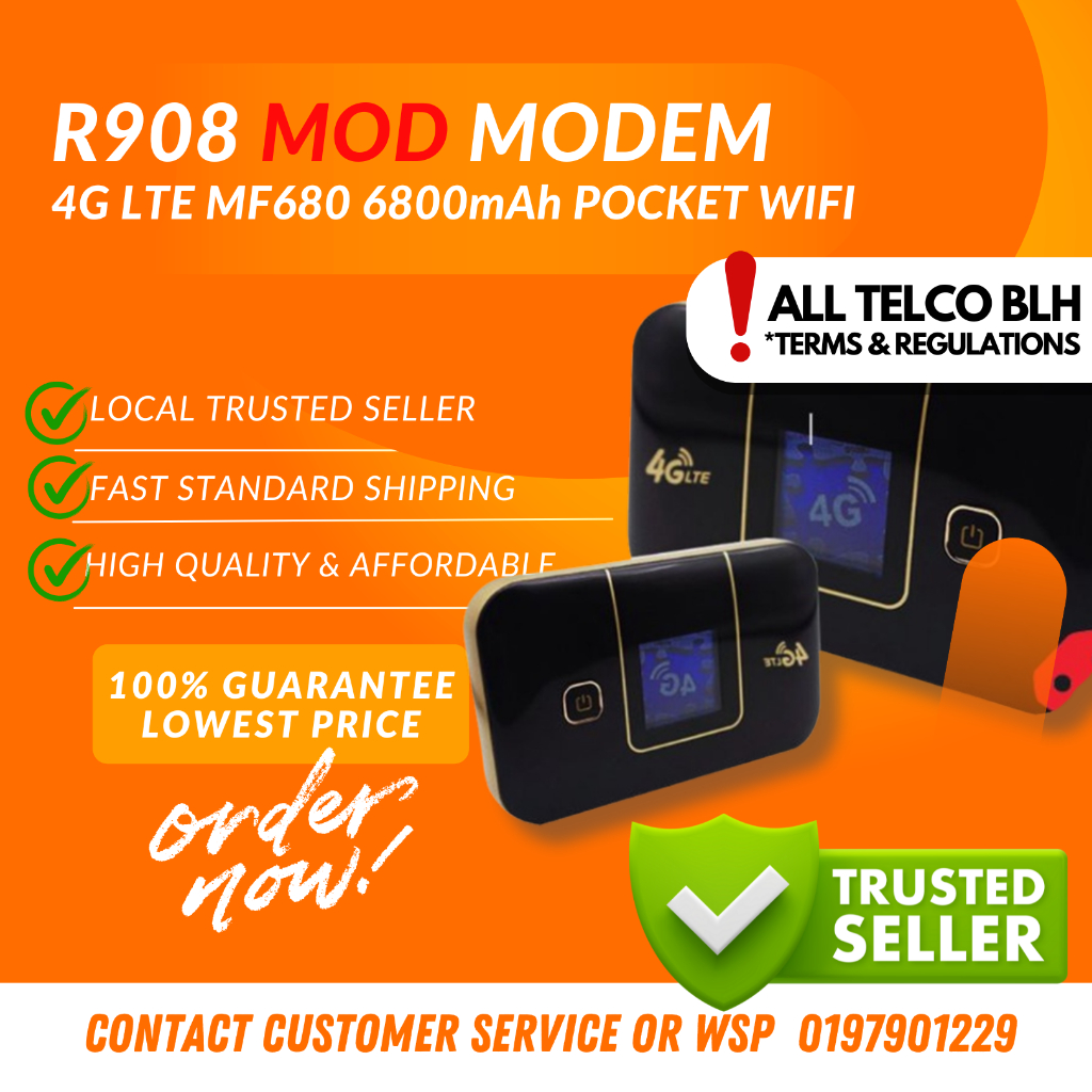 ??4G LTE POCKET WiFi R908 MF680 6800 mAh Battery ??Unlimited DATA AND HOTSPOT WiFi Tethering Hotspot