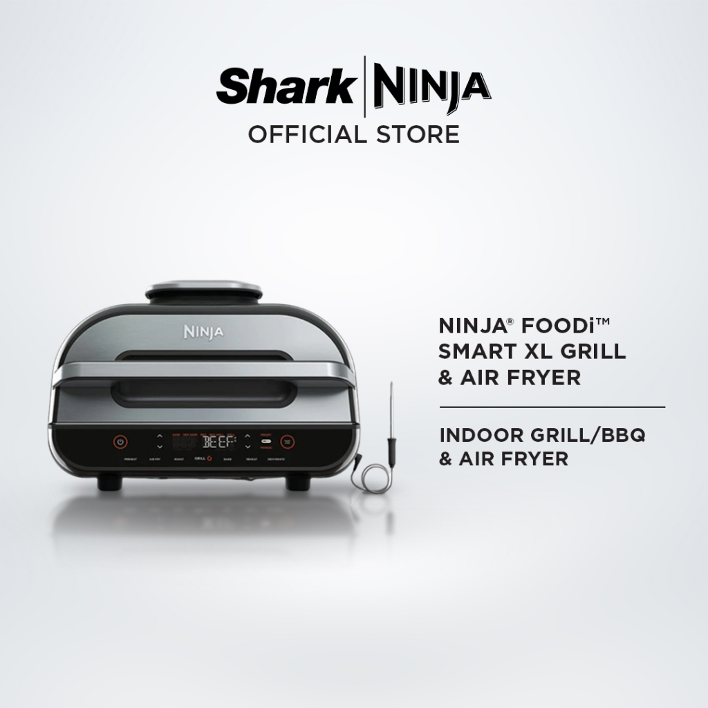 Ninja Foodi Smart XL Indoor Grill & Air Fryer with Digital Probe, Roast, Bake, Broil Dehydrate & Reheat - AG551