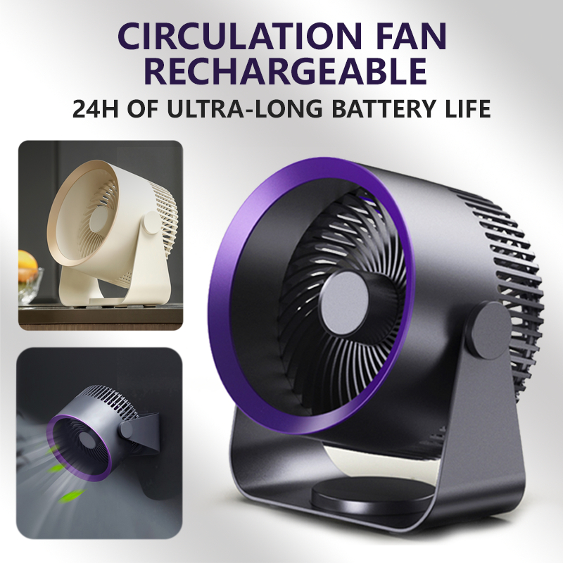 7 inch wireless air circulation fan USB Rechargeable fan wall fan 3speed table fan outdoor fan desktop Kipas Tanpa Wayar