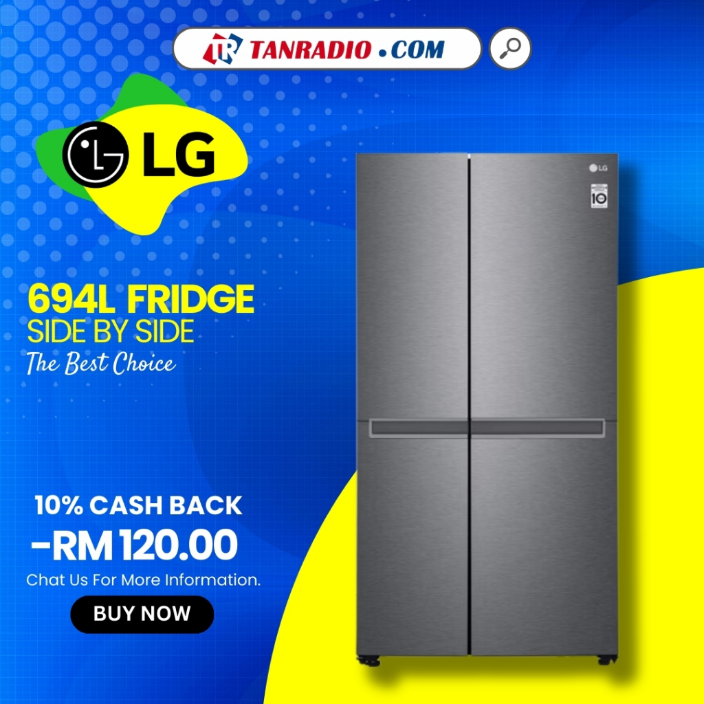 LG Side By Side Smart Inverter Fridge (694L) GC-B257JQYL PETI SEJUK 冰箱雪柜