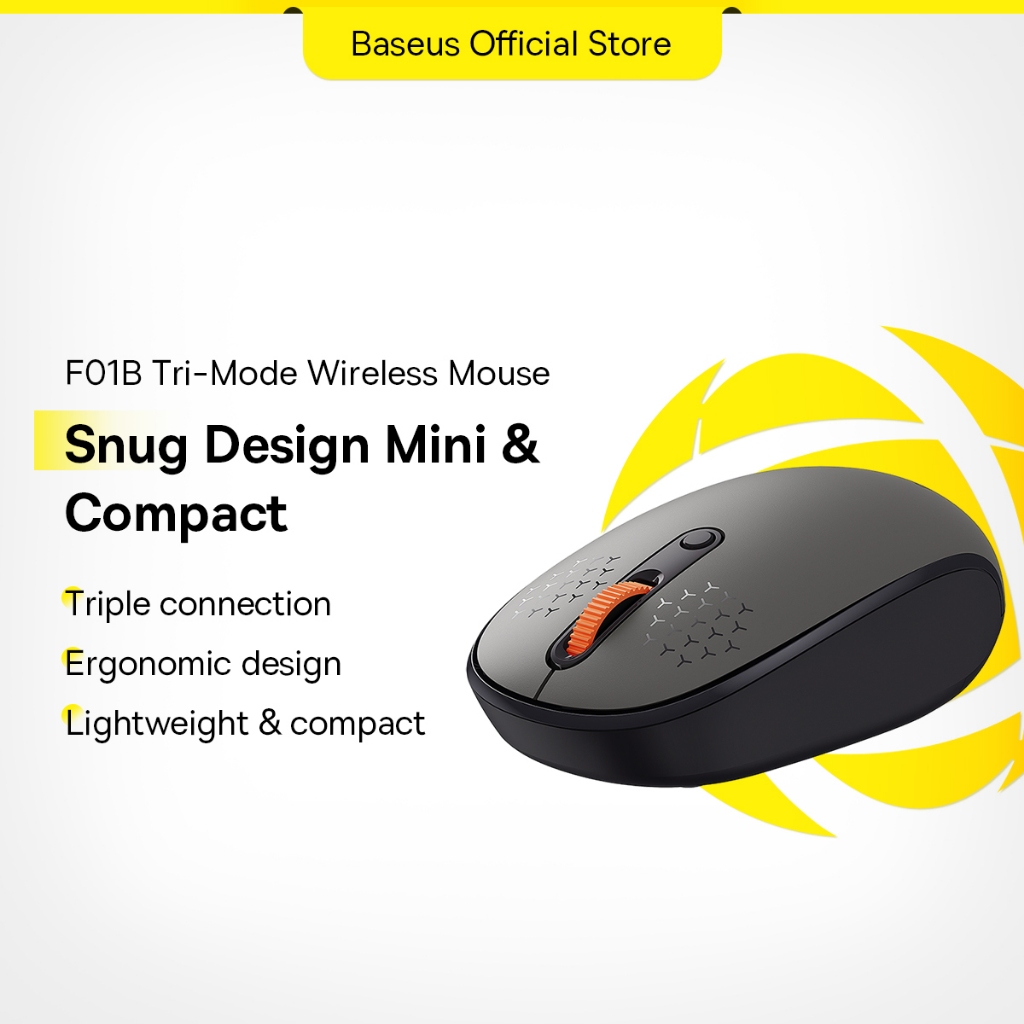 Baseus F01B Tri-Mode Bluetooth Wireless Silent Mouse For Tablet Laptop Gaming Mice