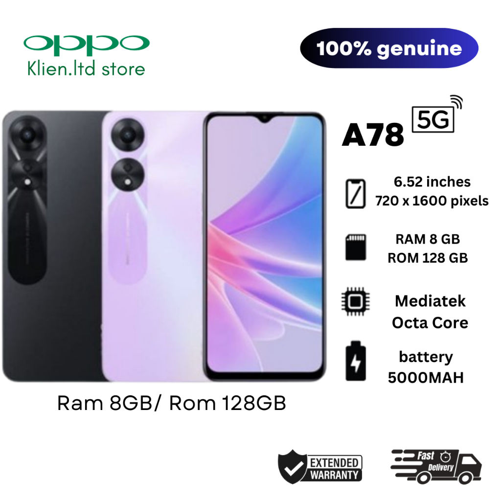 OPPO A78 5G Smartphone (8GB RAM + 128GB ROM/33W SUPERVOOC/50MP AI Dual Camera/8GB Extended RAM)