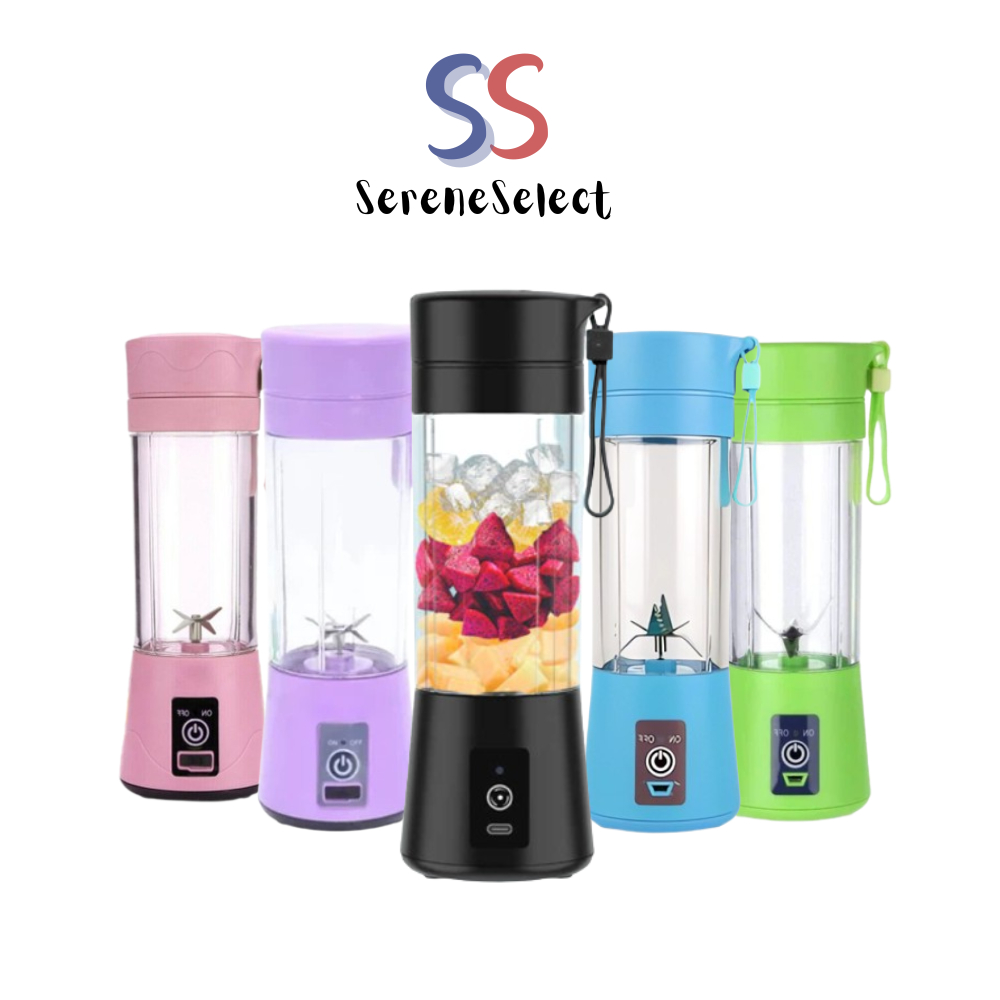 Fruit Blender 6 Blade 380ml Portable Mini Juice Blender Rechargeable Mixer Pengisar Jus Mesin 便携式果汁机