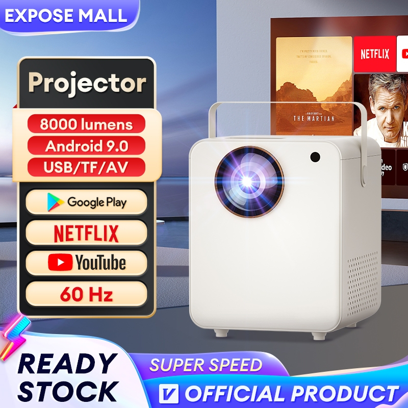 Projector 4K Bluetooth Projecto EXPOSE FHD Portable Android Netflix/YouTube Smart Projecto Home Theater