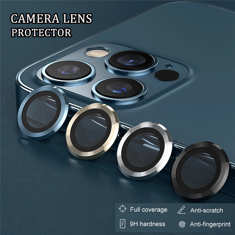 Rear Camera Lens Metal Protection Ring with Tempered Glass For iPhone 15 Pro Max 14 13 12 11 Pro Max Mini 14 15 Plus