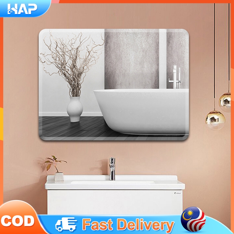 HAP- Bathroom Mirror Cermin Bilik Mandi Wall Mirror Makeup Mirror Vanity Mirror Toilet Mirror 免打孔壁挂镜