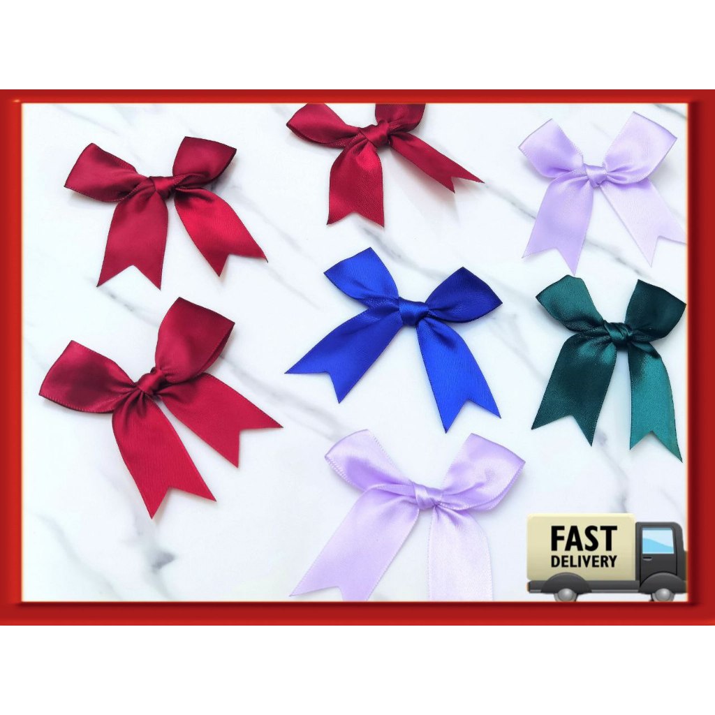 (50pcs)1 inch fresh pink ribbon bows/Ribbon bow/Polyester Satin Bow /DIY Craft Decoration ribbon