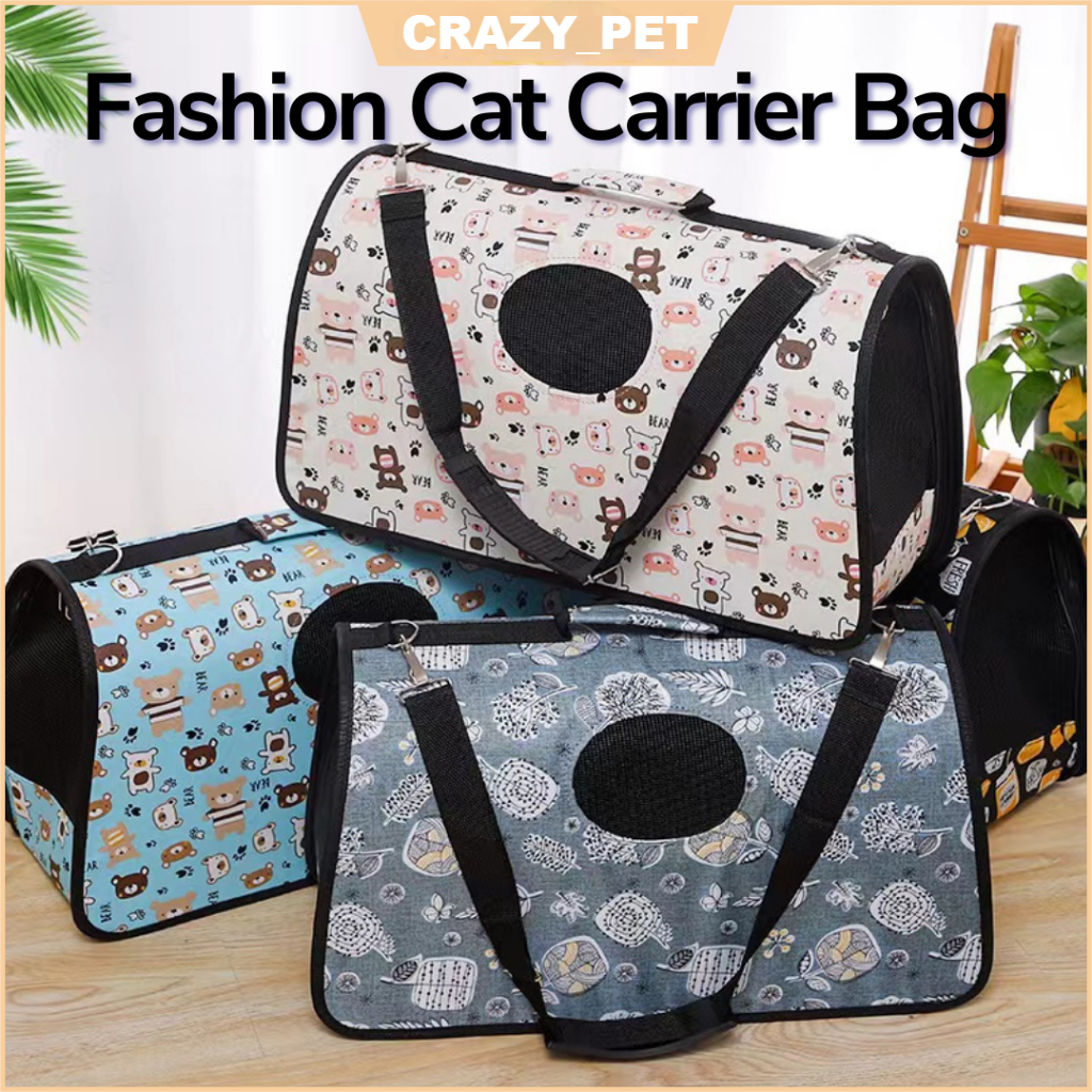 ❤️READY STOCK❤️LARGE 52cm Pet Dog Cat Carrier Bag Travel Essentials Fashion Bag Foldable Portable Beg Kucing Besar 宠物背包