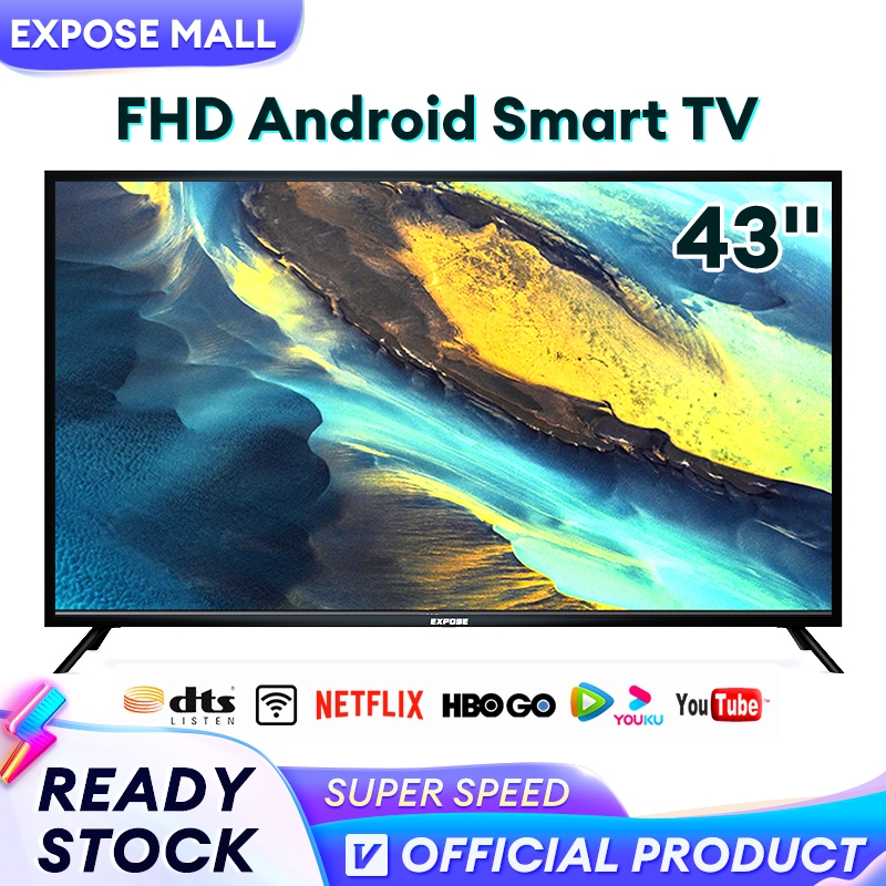 EXPOSE Smart TV 43 Inch 4K LED Digital TV NEW 43 Inch Smart TV FHD Android TV Built-In YouTube/Netflix/MYTV