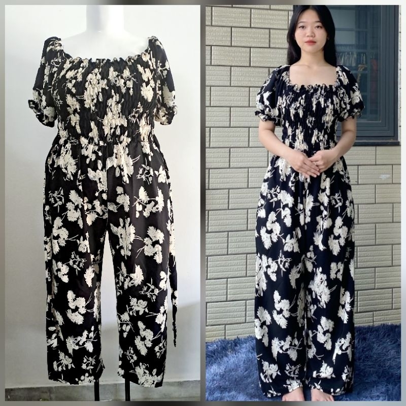 💥READY STOCK 💥JUMPSUITS PLUS SIZES HIGH QUALITY CHIFFON FIT TILL 60KG-150KG POKET KIRI KANAN
