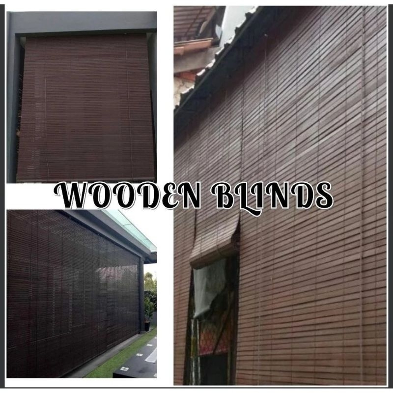 TOP RATED Wooden Blinds Outdoor (Bidai Kayu) Kayu meranti Tahan Panas Tahan Hujan