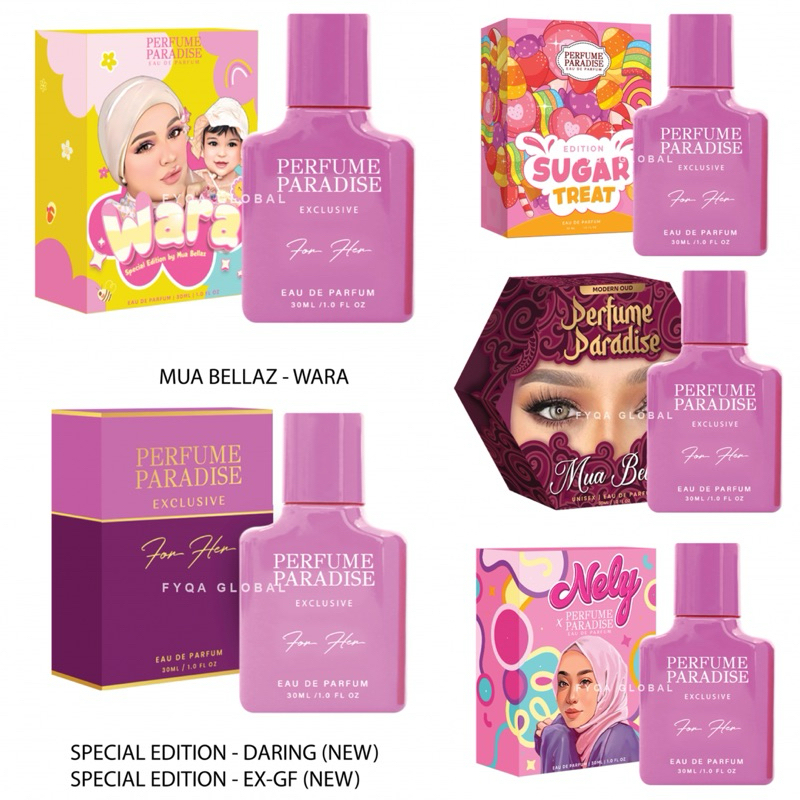 PERFUME PARADISE SPECIAL EXCLUSIVE EDITION (30ML) DARING,EX-GF,WARA,BUBBLEPOP,BERRY SPECIAL,ON IN MELON,YA TABTAB