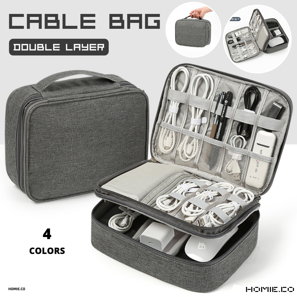 Travel Digital Gadget Bag Cable Bag Organizer Bag USB/Accessories Storage Multi-function Large Capacity 电源包收纳包