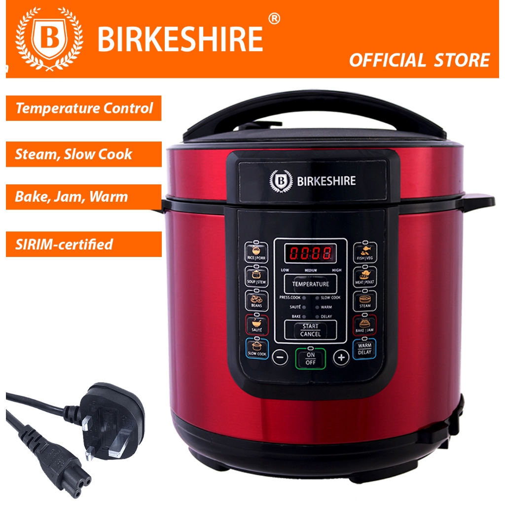 Birkeshire Electric Pressure Cooker PC-260-M Digital TouchScreen - Red (6L)