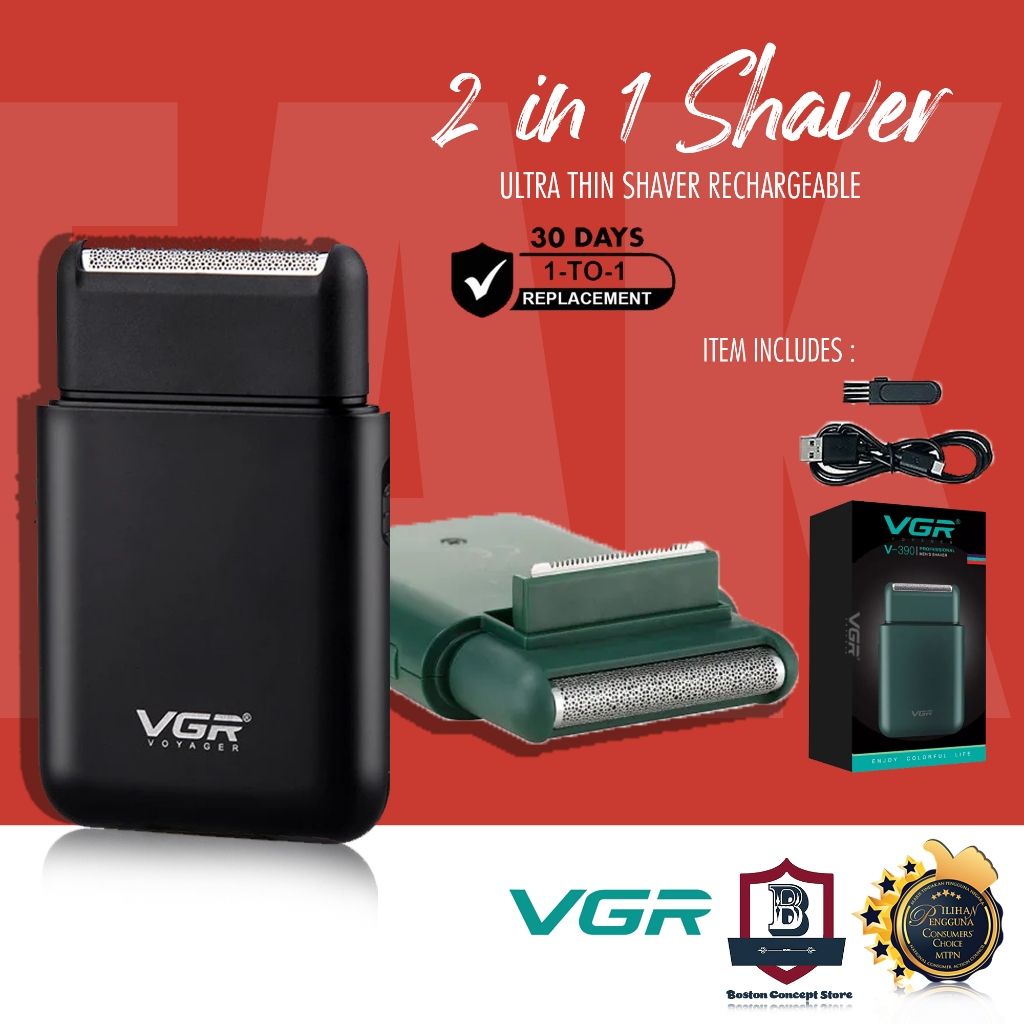 VGR Electric Shaver Professional Shaver Razor Portable Mini Shaver Reciprocal Shaving 2 Blade USB Charging for Men V-390