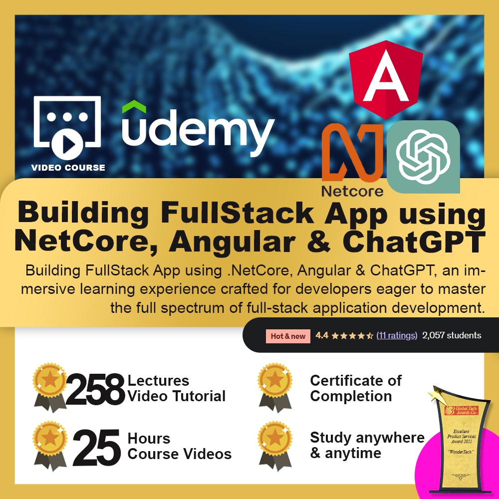 [Video Course] Building FullStack App using .NetCore, Angular & ChatGPT