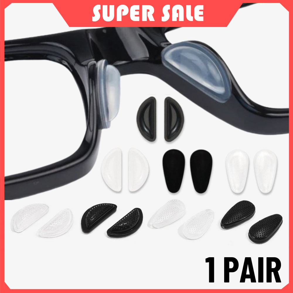 1 Pair Anti-Slip Nose Pad for Glasses Air Cushion Comfortable Silicone Adhesive Nose Pad Spectacle Cermin Mata 气垫增高鼻托