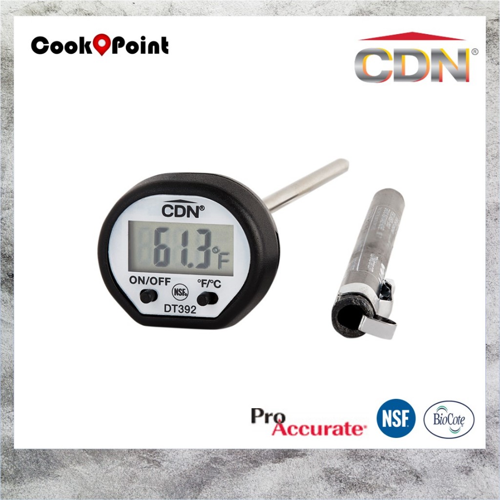 CDN ProAccurate Water Resistant Portable Digital Thermometer with Front Display NSF Certified DT392