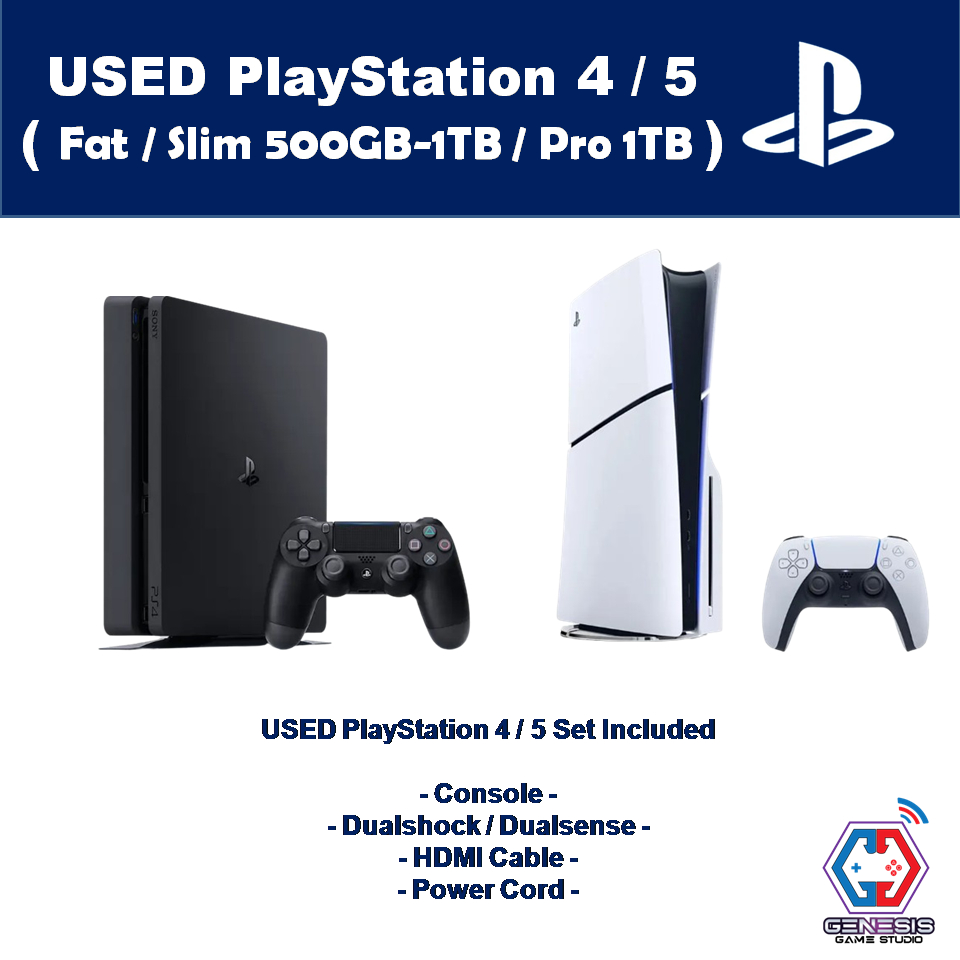 [USED 二手现货] Sony PlayStation 5 PS5 Slim Disc 825GB/1TB - Fat/Slim/Pro PlayStation 4 PS4 500GB/1TB