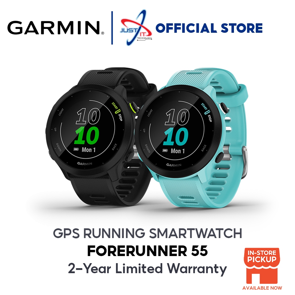 Garmin Forerunner 55 GPS Running Smartwatch - Black/Aqua