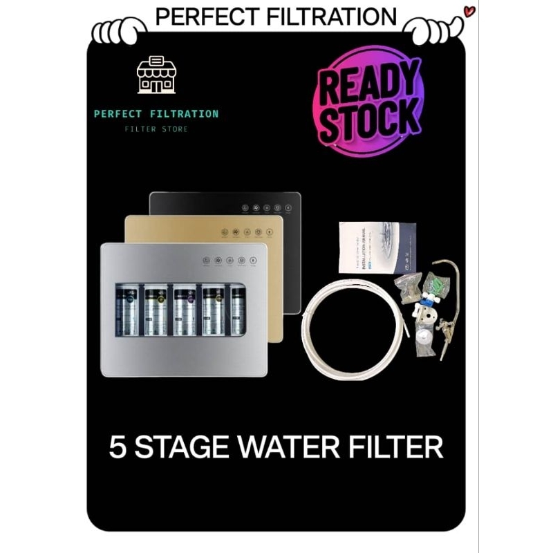 5 Stage Water Filter Penapis Air Alkaline Reverse Home Drinking  System Water Purifier JSY-D-800