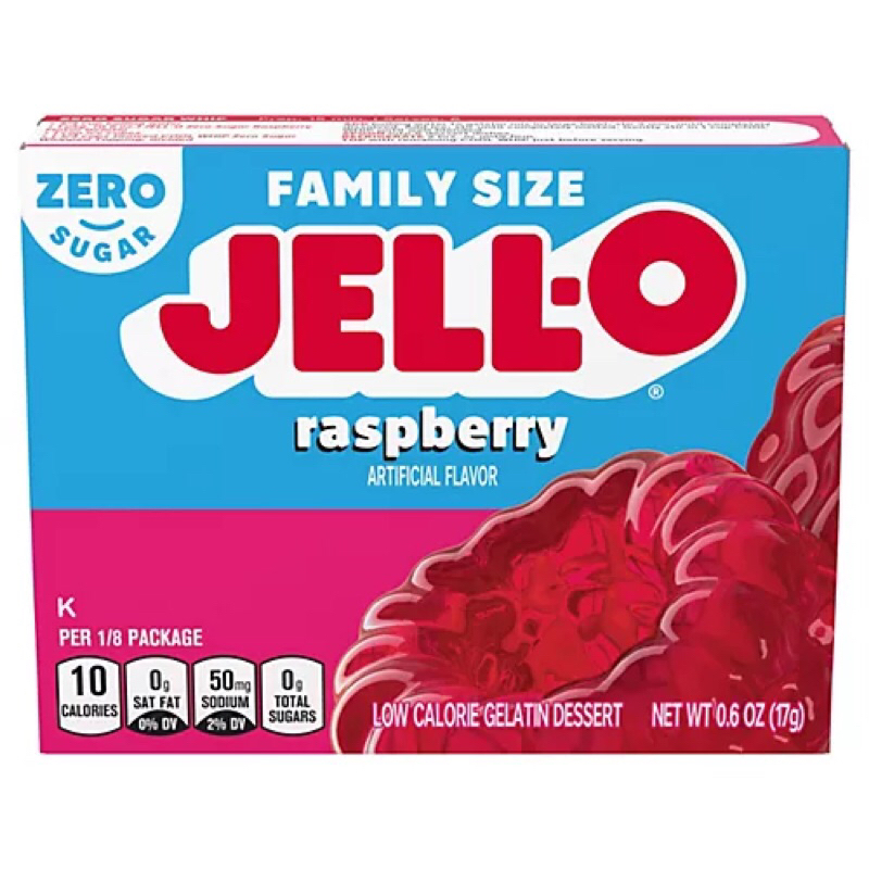 Jell-O Ransberry Family Size Zero Sugar Gelatin Dessert Mix 0.6oz