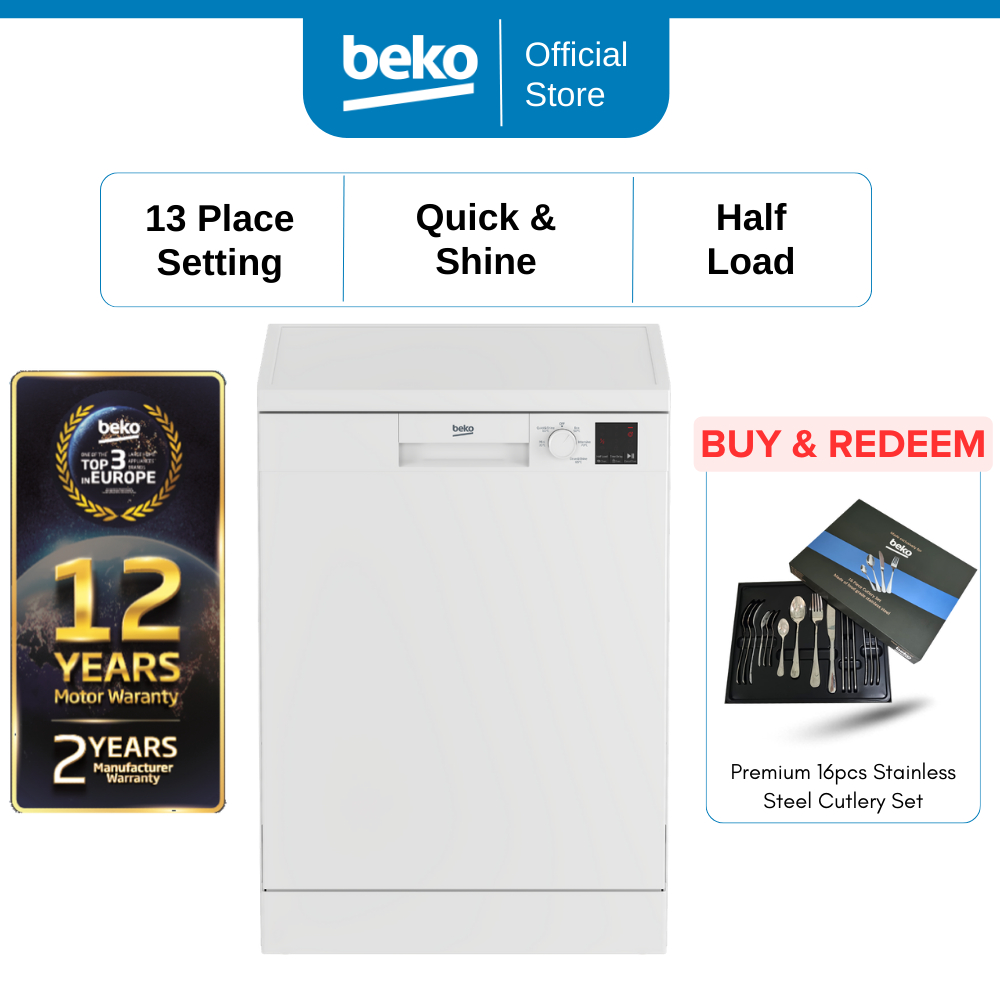 Beko 13 Place Setting Freestanding Dishwasher DVN05R20W