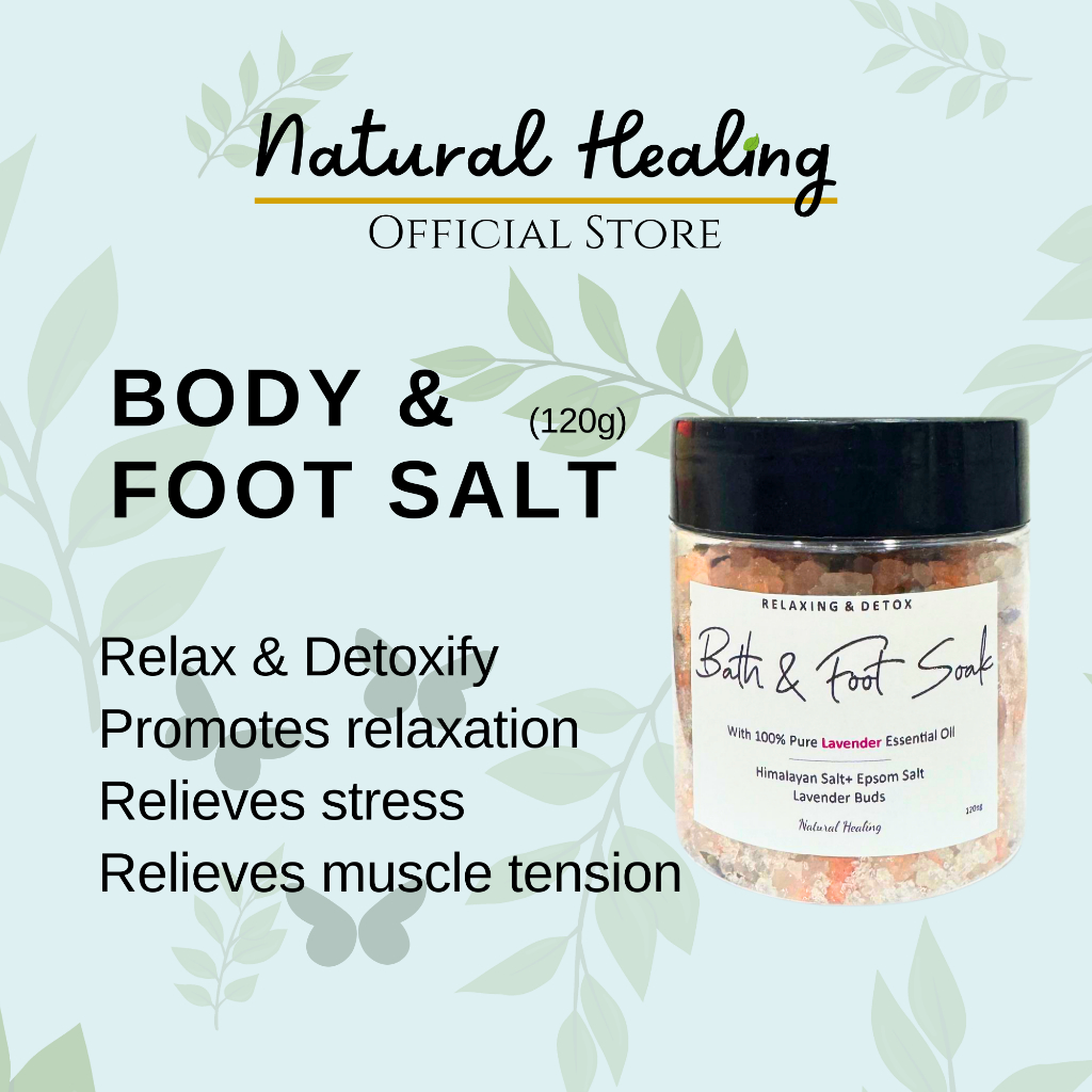 NATURAL HEALING Foot Spa Foot Bath Salt Epsom Salt Garam Bukit Rendam Kaki 120g Foot Soak Epsom Salt Bath Sitz Bath Salt