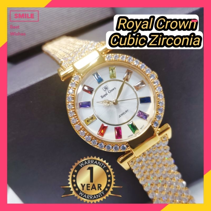 Jam Manik Royal Crown Jewellery Cubic Zirconia Watch