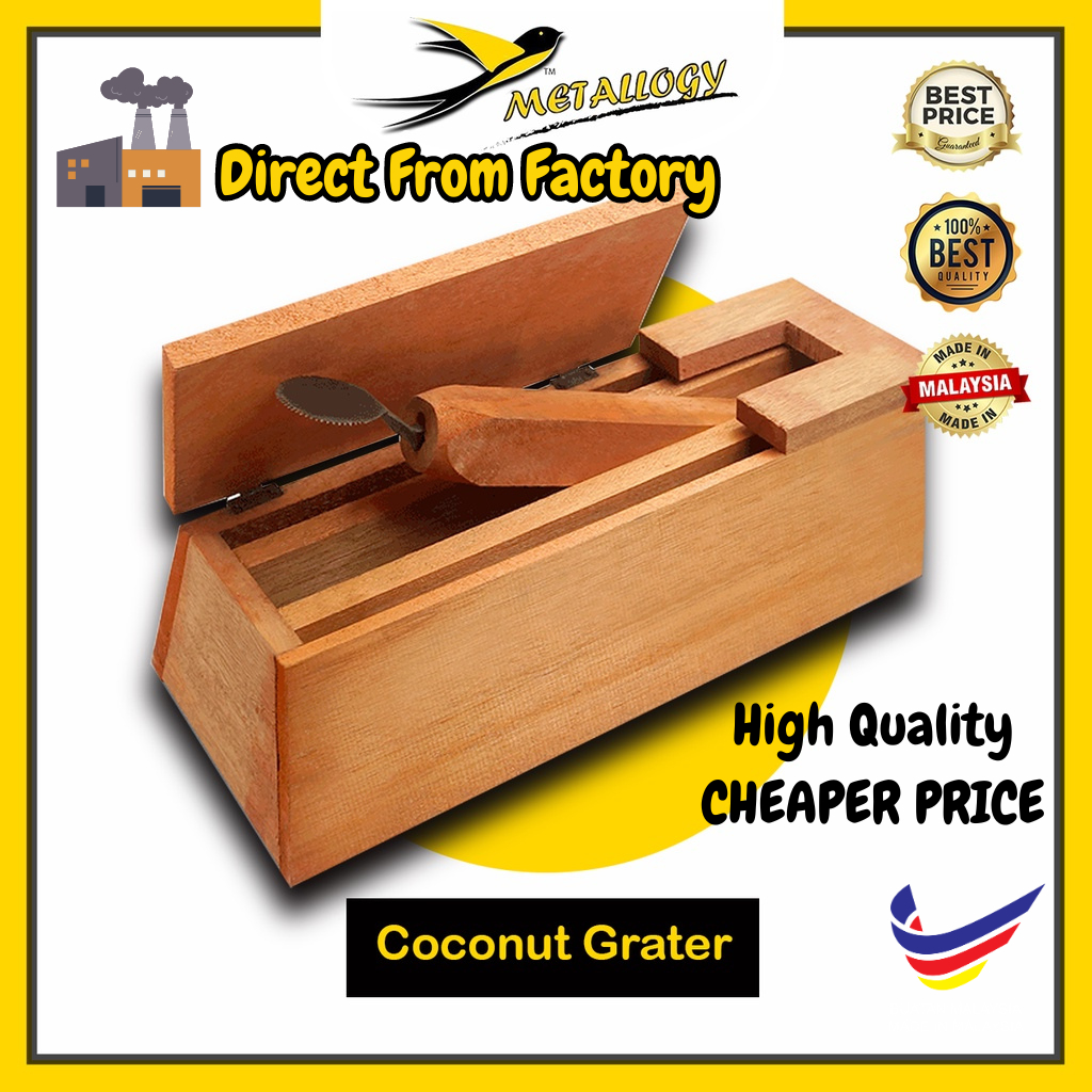 Metallogy Coconut Grater/ Stainless Steel Coconut Shaver Scraper/ Dapur Kelapa Parut/ Pengorek Kelapa/ Pemarut Kelapa