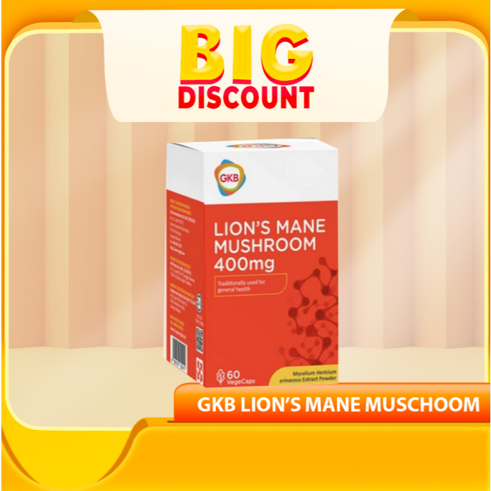 [DISCOUNT PHARMACY] GKB Lion's Mane Mushroom 400MG | Improve & Recalling Memory Supplement