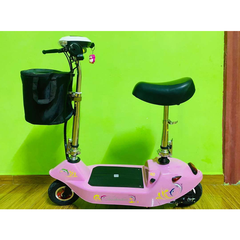 Electric Scooter Adult Seat+Folding Bike Mini Portable Scooter E scooter Adult Kids Skuter Storag...