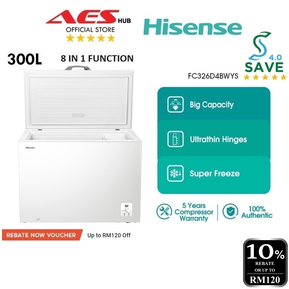 CAN SETUP Hisense Chest Freezer 300L Peti Freezer Murah Deep Freezer Peti Sejuk Beku Frezer 冷藏箱 FC326D4BWYS