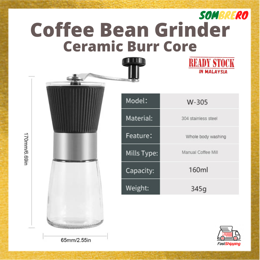 Manual Coffee Grinder Portable Hand Coffee Bean Grinder for Home Office Traveling, Drip Coffee, Espresso, French Press