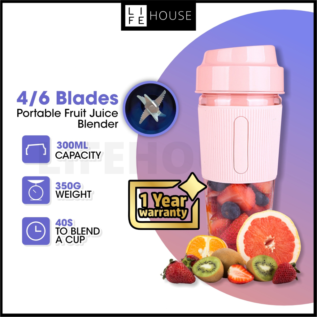 UPGRADED 6 Blades Portable Electric Fruit Juice Blender Juicers Portable Juicer Blender Mixer Juice Maker 果汁杯搅拌机