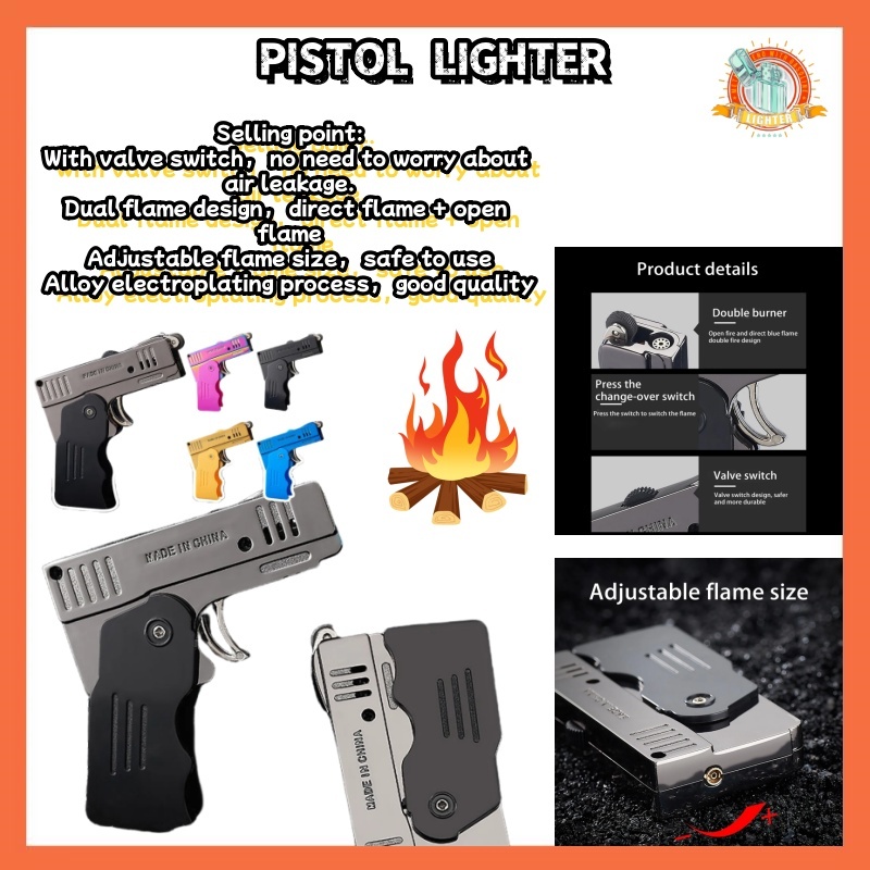 NEW  2 in 1 Jet Ordinary Flame Lighter Creative Model Torch Turbo Lighter Spray Gun Butane Gas Windproof 2 Torch Lighter