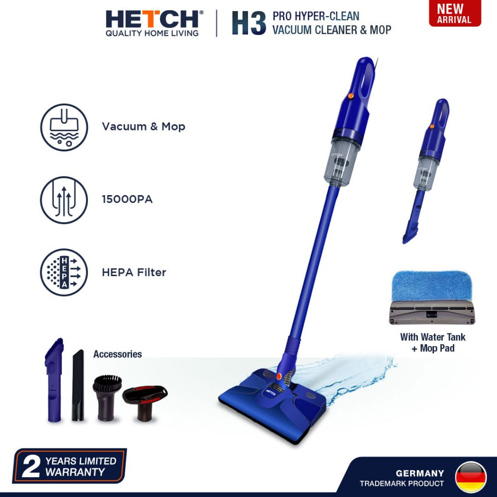 HETCH H3 Pro Hyper-Clean Handheld Dust Mite Bed Vacuum Cleaner & Mop HVC-1417-HC