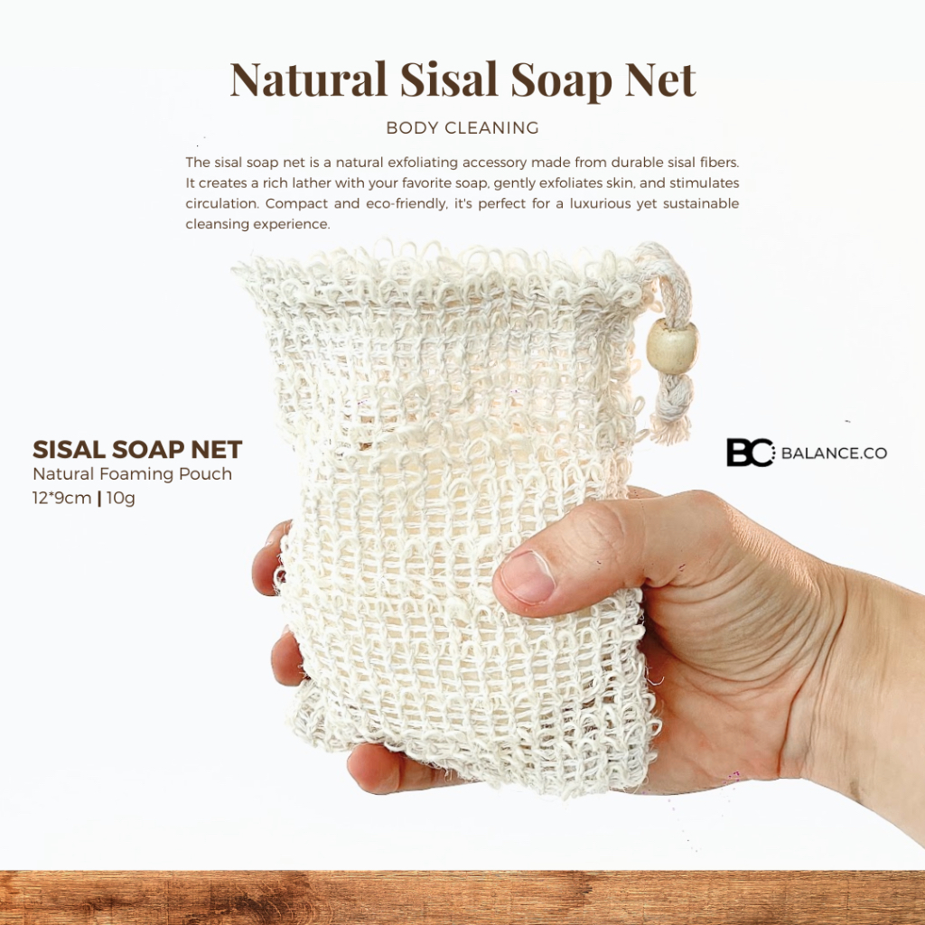 Natural Eco-Friendly Sisal Soap Saver Bag Net Mesh Exfoliator Foaming Body Scrub Net 天然植物纤维肥皂网