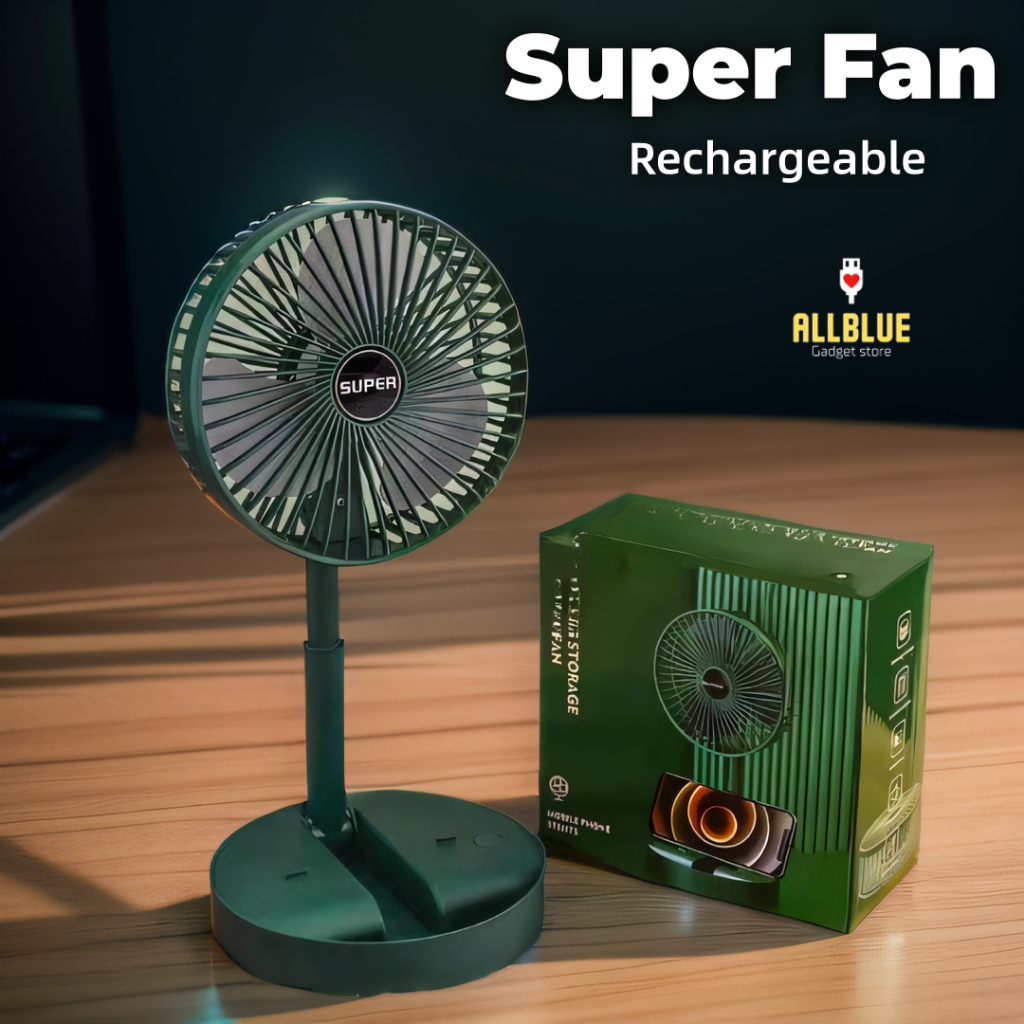 New USB Fan 2024 (7inch) 1800mAH Adjustable Mini Fan Kipas Cooling Handy Desk Home Office Table Battery Rechargeable